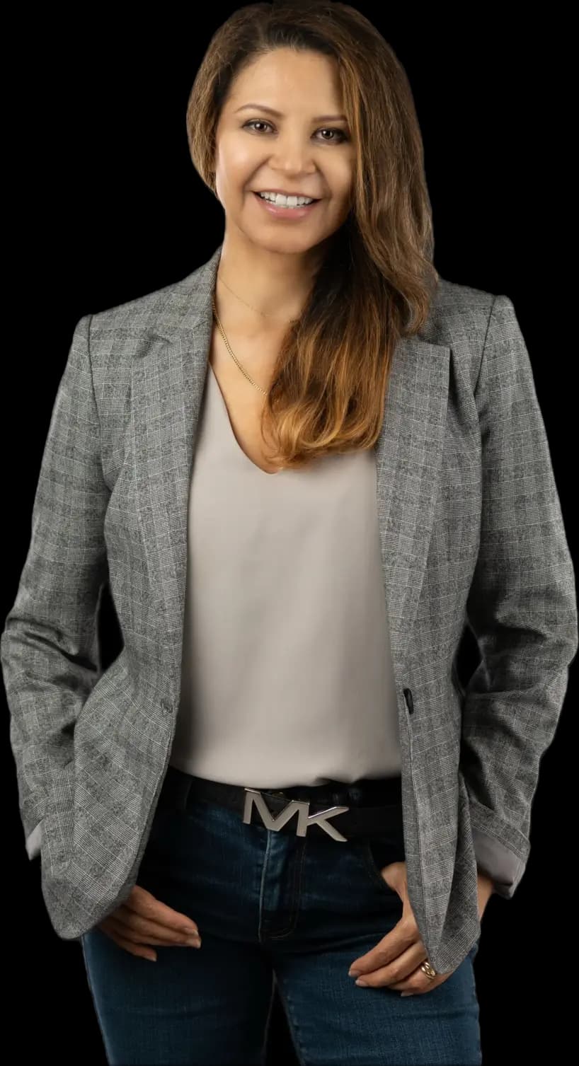 A cutout of Patricia DeSouza